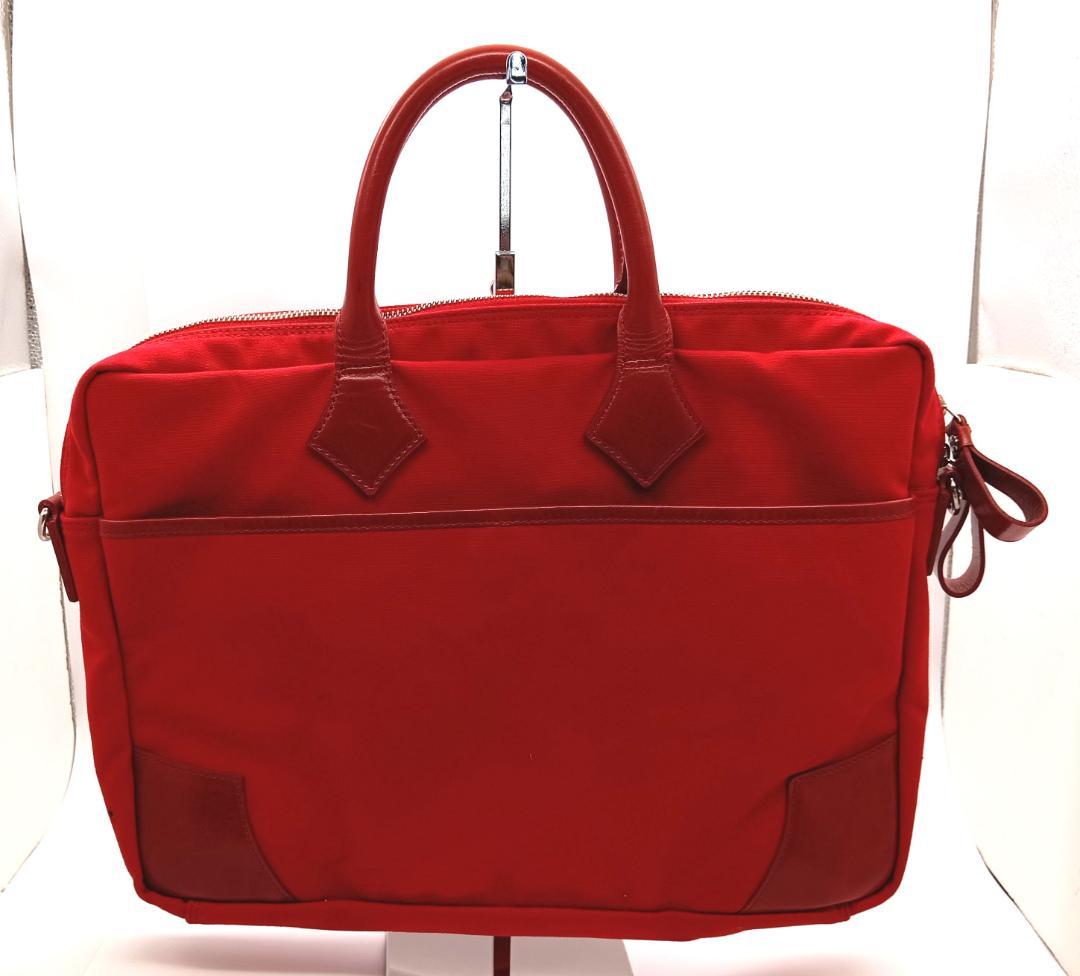 Vivienne Westwood MAN 2WAYバッグ キャンバス×レザー赤