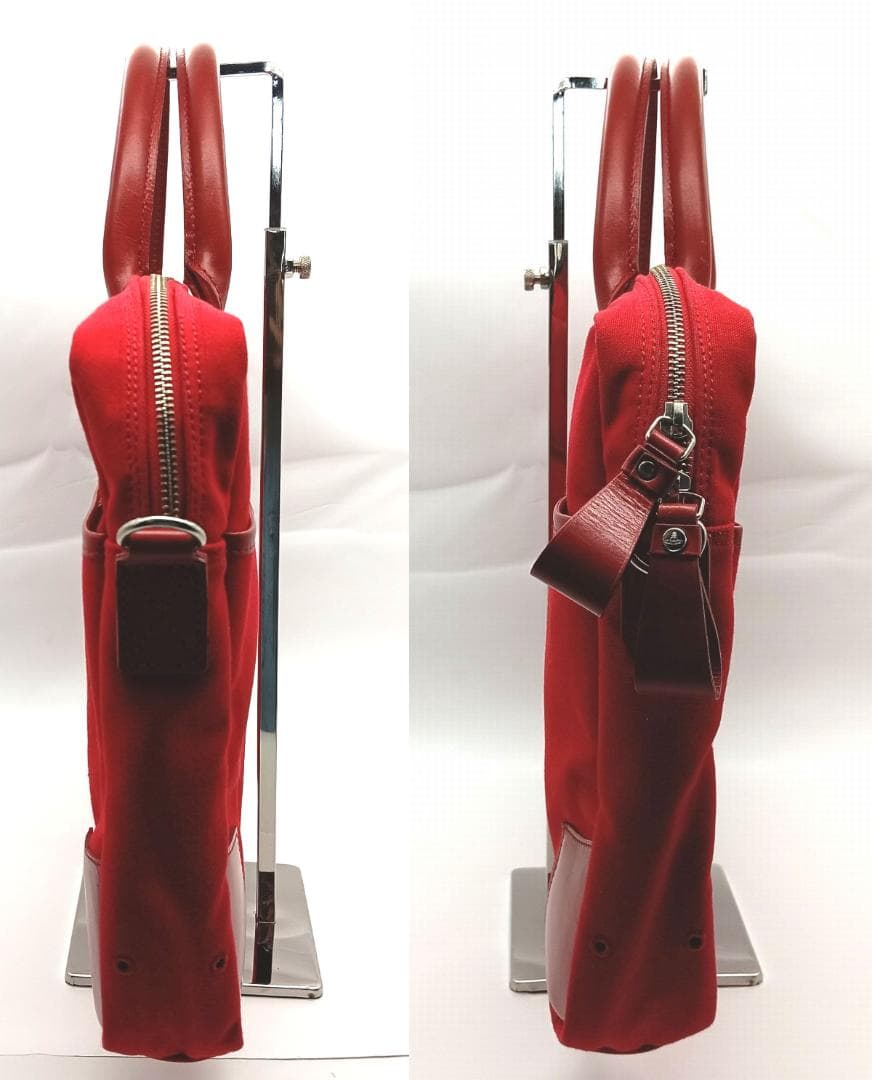 Vivienne Westwood MAN 2WAYバッグ キャンバス×レザー赤
