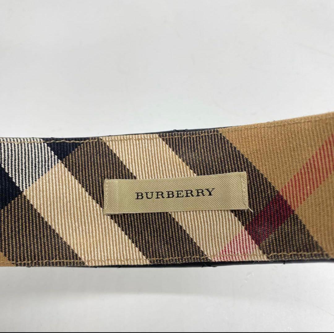 BURBERRY バーバリー カチューシャ ノバチェック、レザー　ヘアバンド