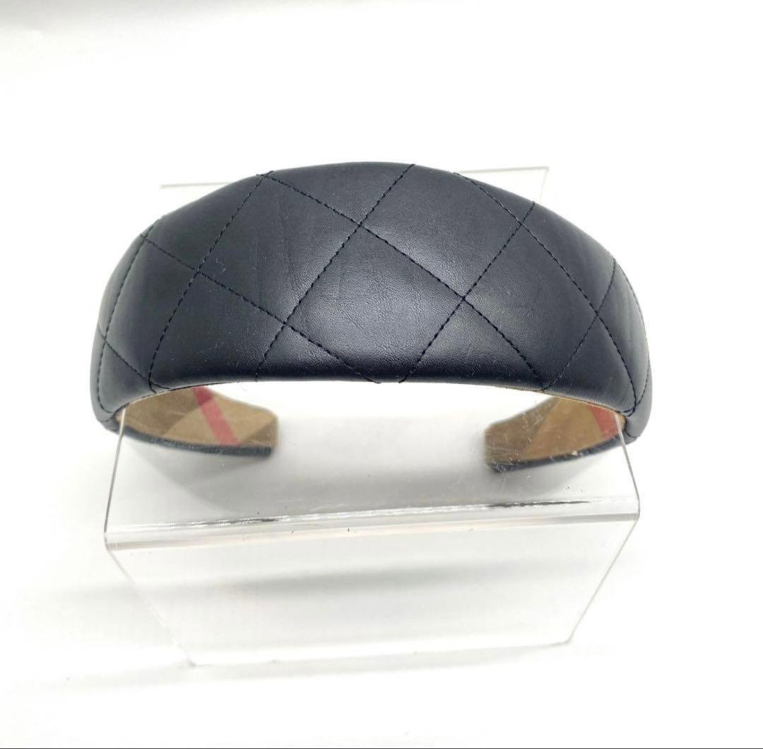 BURBERRY バーバリー カチューシャ ノバチェック、レザー　ヘアバンド