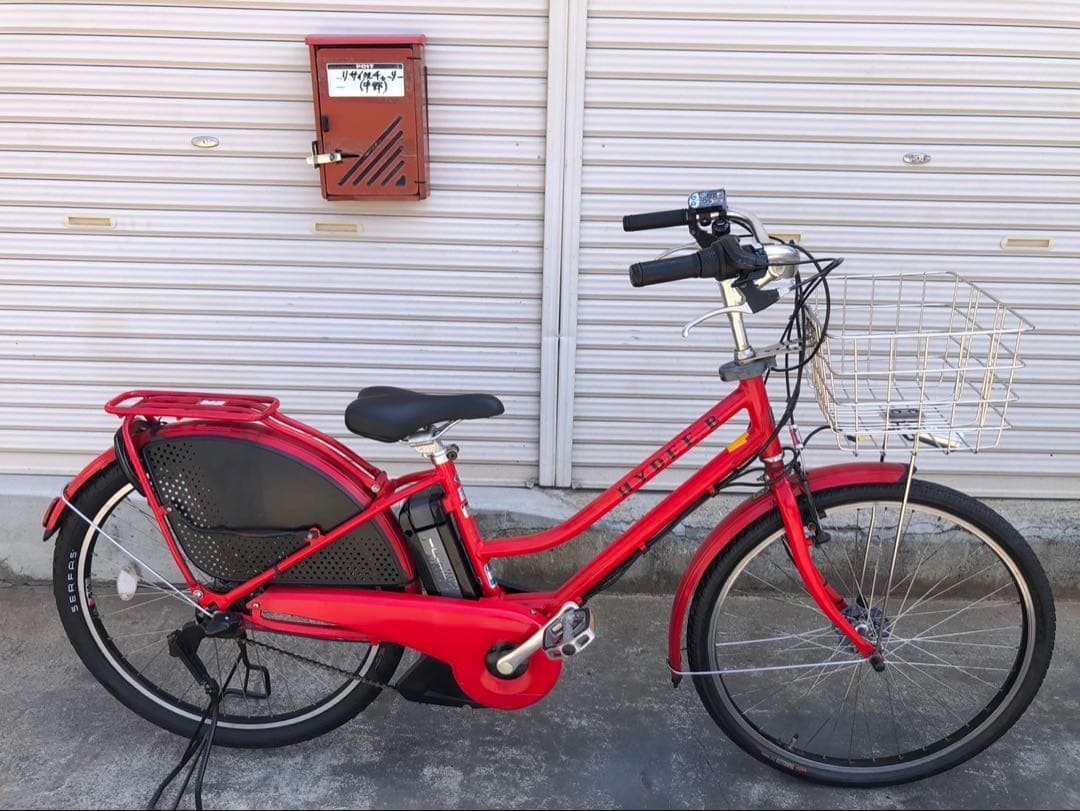 ブリヂストン新機種電動アシスト自転車ハイディB26インチレッドアルミボディー
