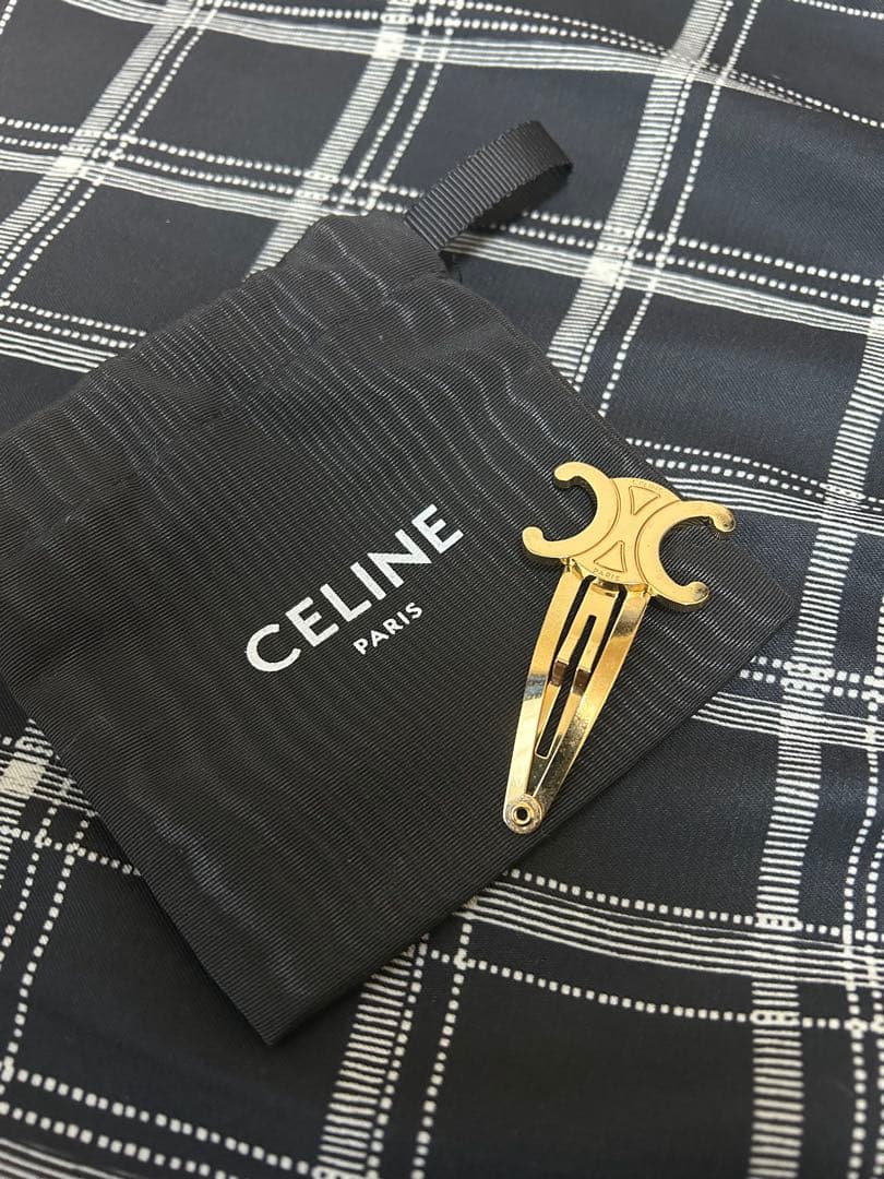 CELINE セリーヌスナップヘアクリップ ゴールド