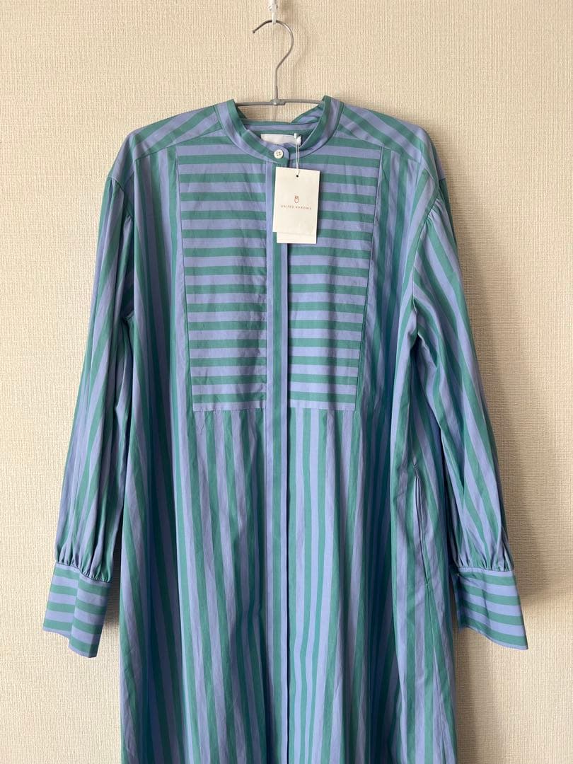 新品タグ付き　ユナイテッドアローズ　ストライプワンピース　コットン　日本製　M
