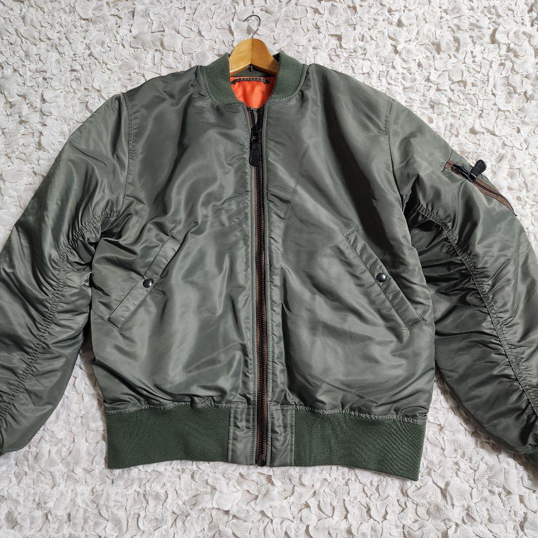 美品 ヒューストン MA-1 フライトジャケット セージグリーン