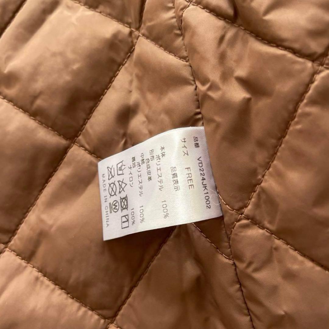 ブラウン フリース ロングコート ウエストベルト付き