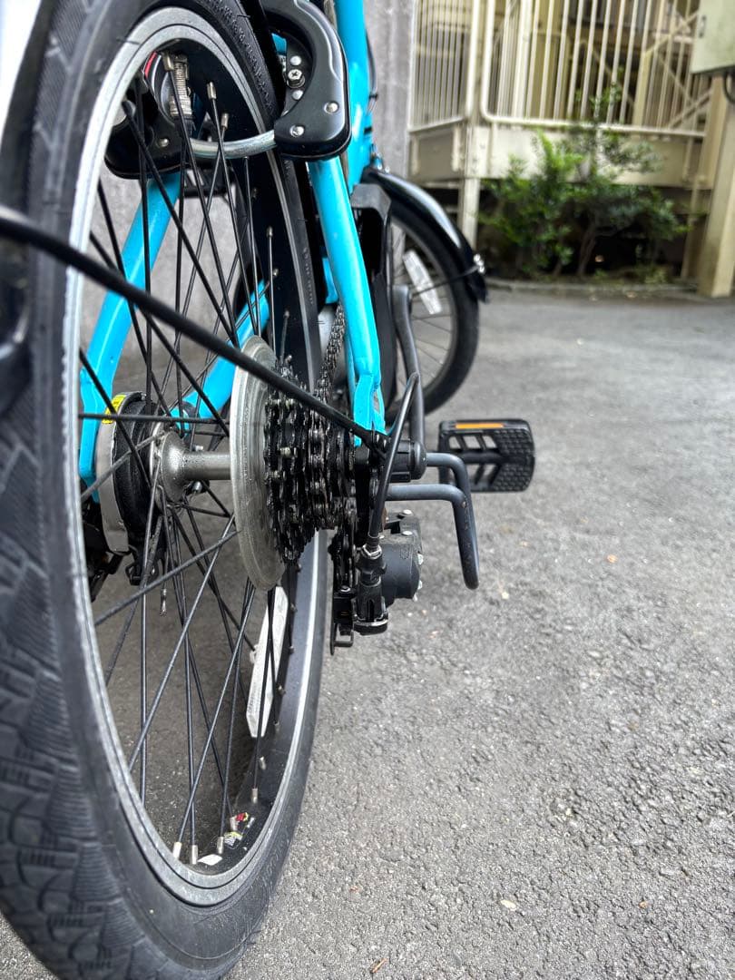 Panasonic 電動アシスト自転車 水色 前カゴ付き