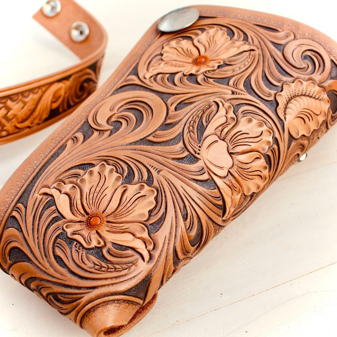 シザーケース【カービング/ナチュラル染色】