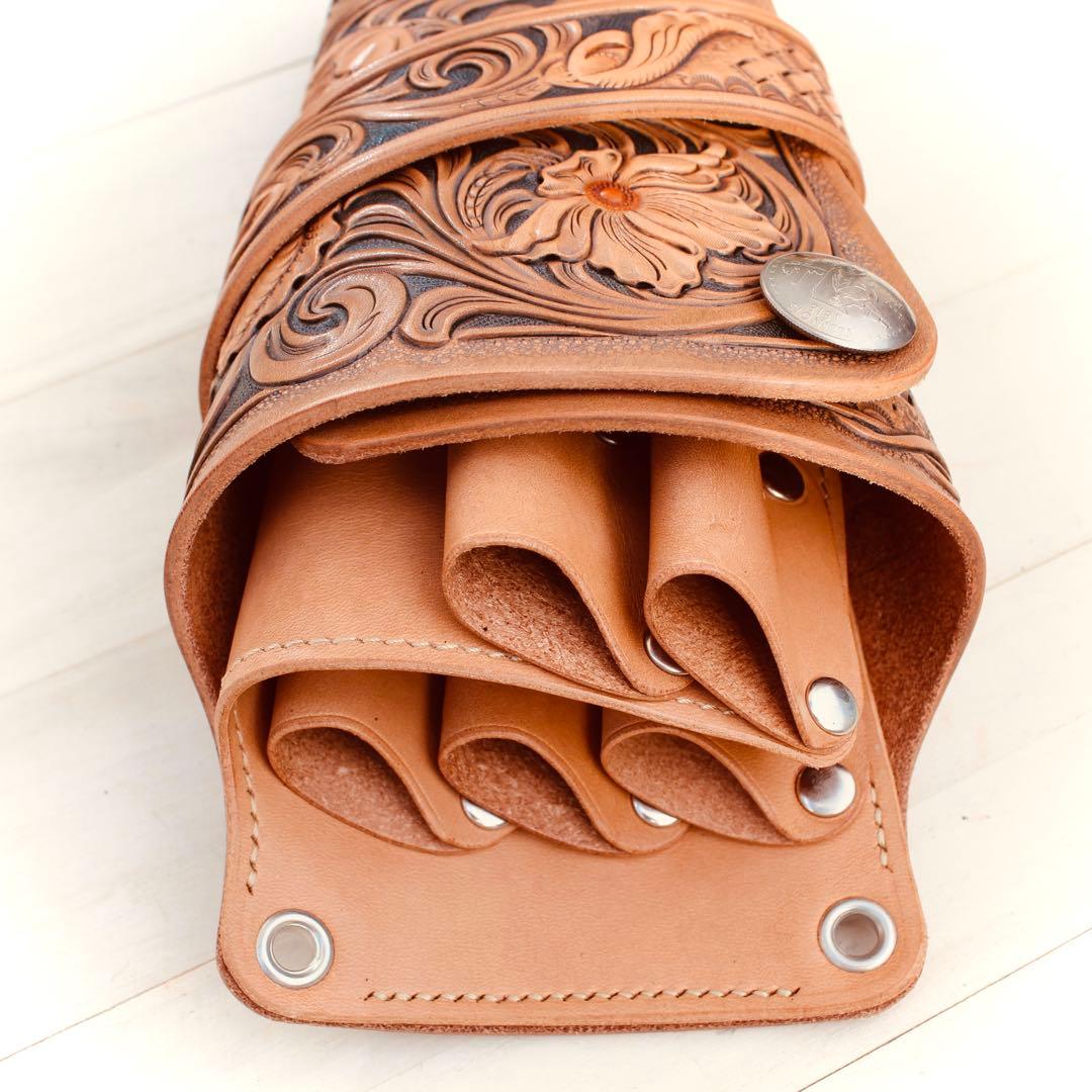 シザーケース【カービング/ナチュラル染色】