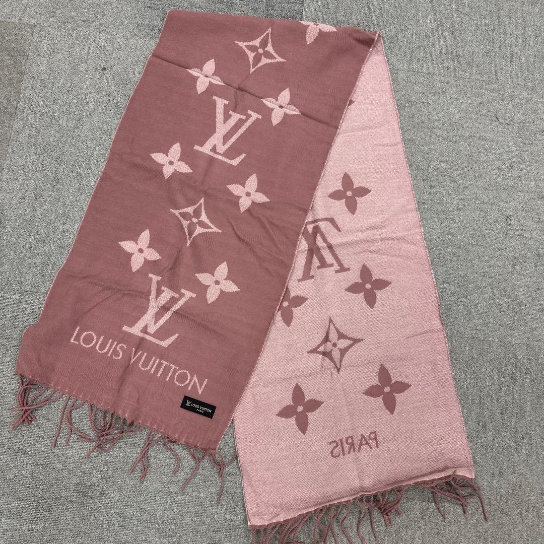 LOUIS VUITTON ロゴマフラー ピンク　2480