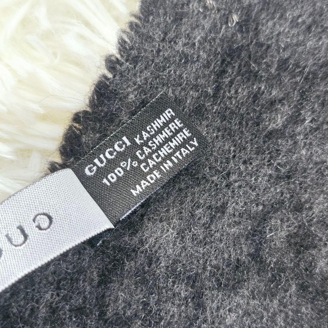 美品✨ グッチ カシミヤ100％ GG 総柄　マフラー グレー