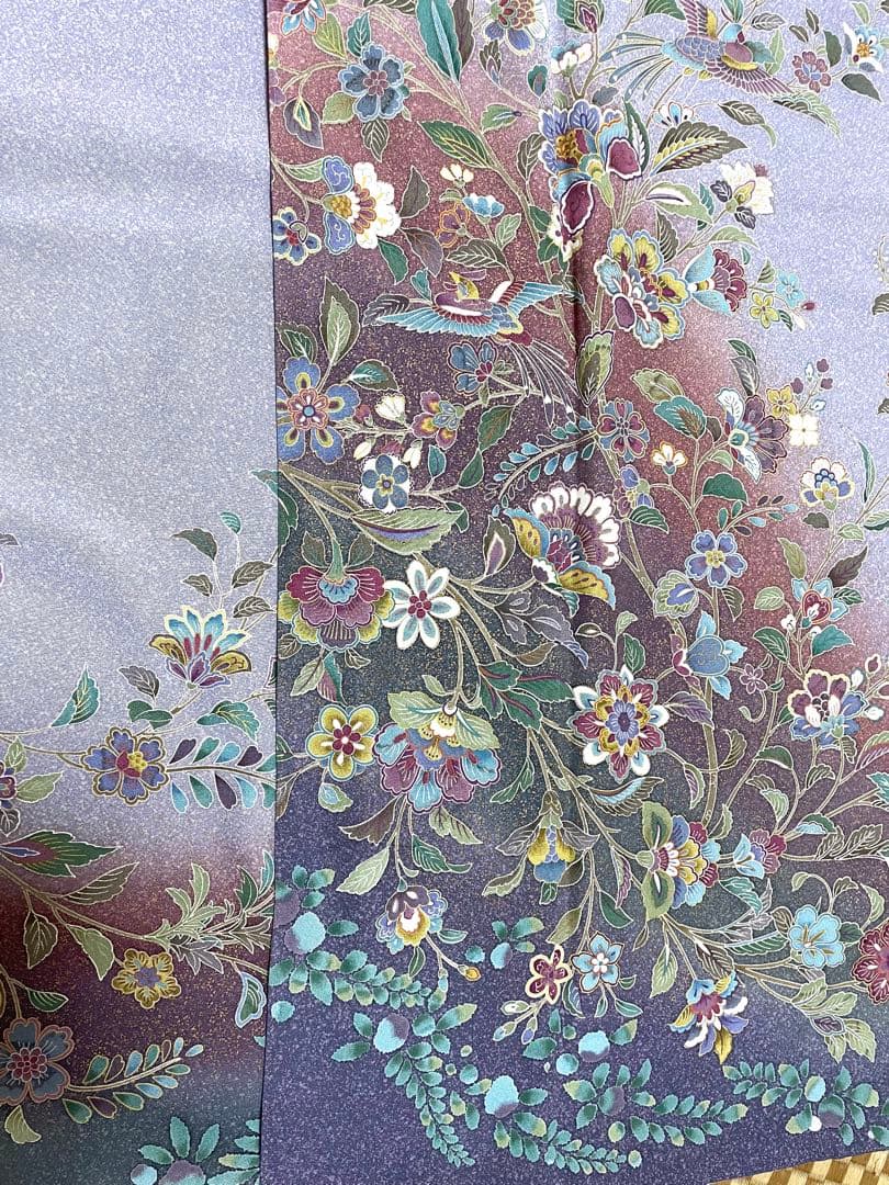 正絹　袷　訪問着　枝垂れ唐花　身丈（肩から）163㎝