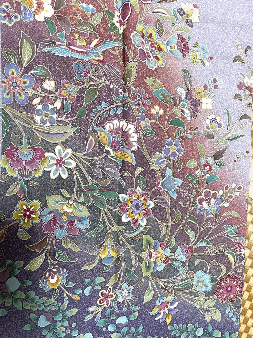 正絹　袷　訪問着　枝垂れ唐花　身丈（肩から）163㎝