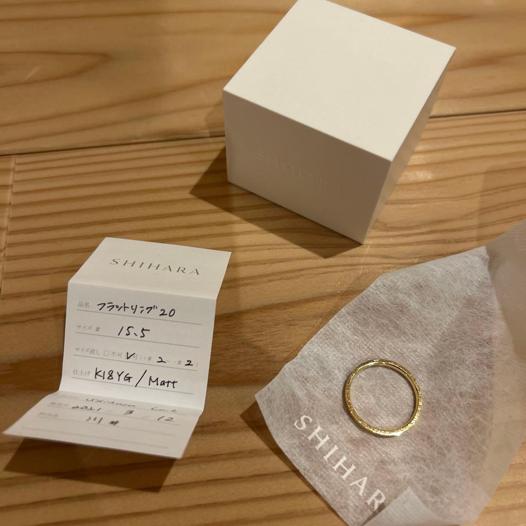 shihara K18YG フラットリング2.0 15.5