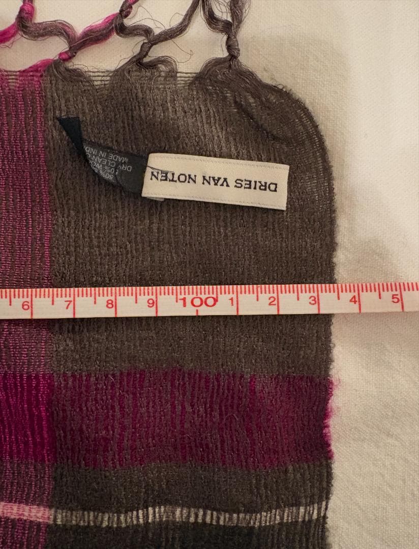 DRIES VAN NOTEN チェック柄大判ストール　103x103センチ　稀