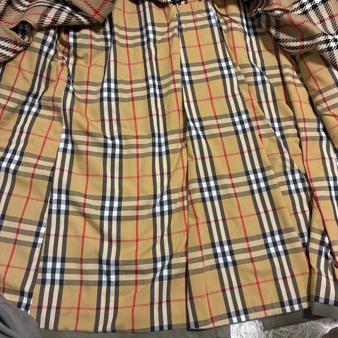 バーバリー　トレンチコート　ライナー　ベルト　ダブル　ノバチェック　カーキ