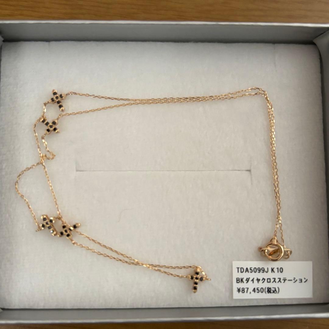 【SIENA ROSE】BKダイヤクロスステーション　ネックレス K10