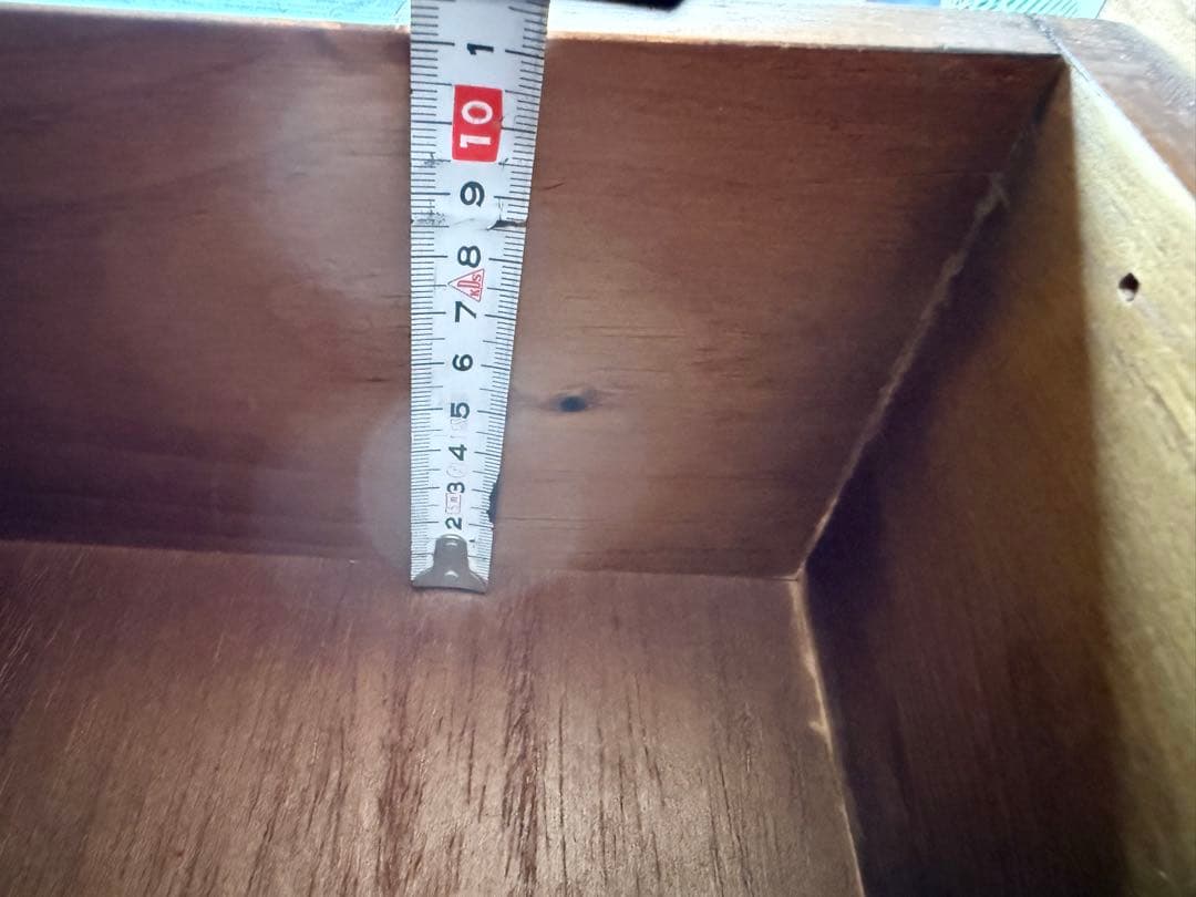 誠工舎　花柄タイル装飾　木製チェスト