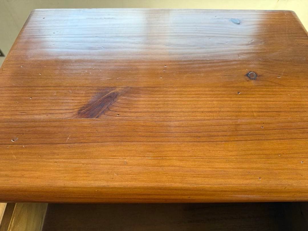 誠工舎　花柄タイル装飾　木製チェスト