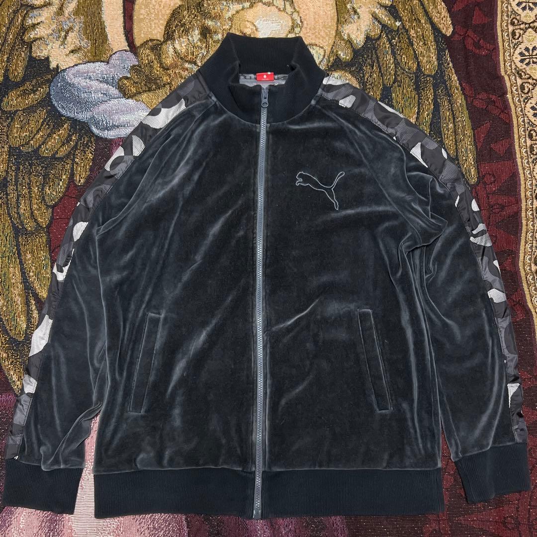 【購入用】プーマベロアトラックスーツジャケットパンツ上下セットアップ迷彩カモフラ