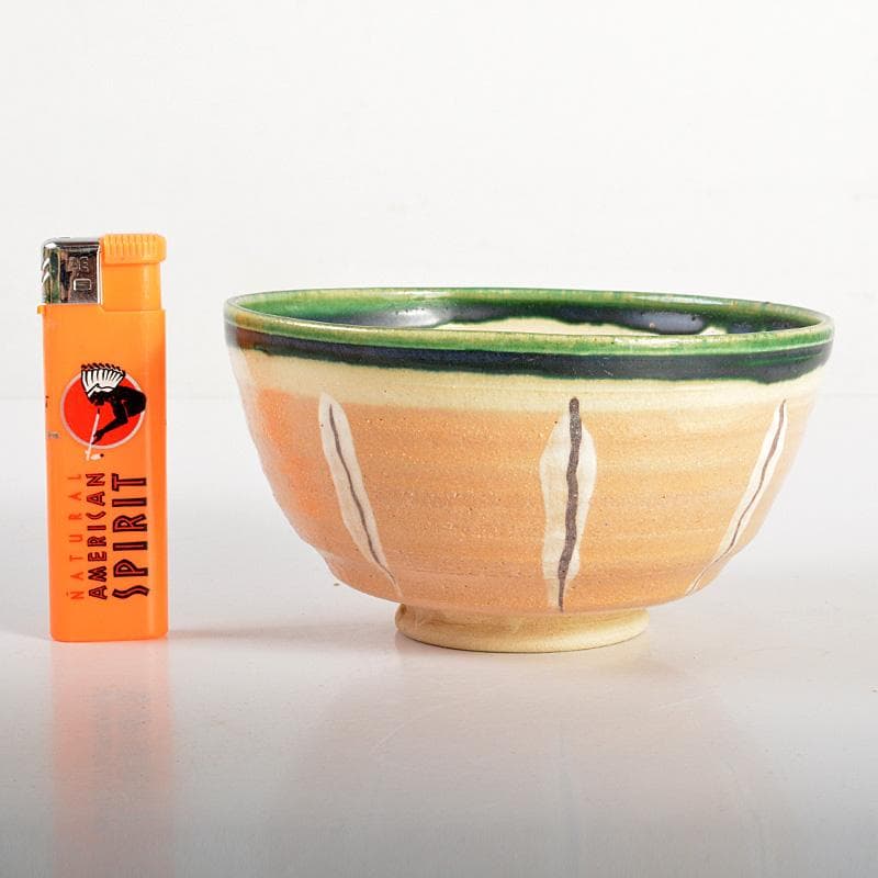 茶道具　桃山窯　林英二造　赤織部　数茶碗　９客　共箱　V　6116C