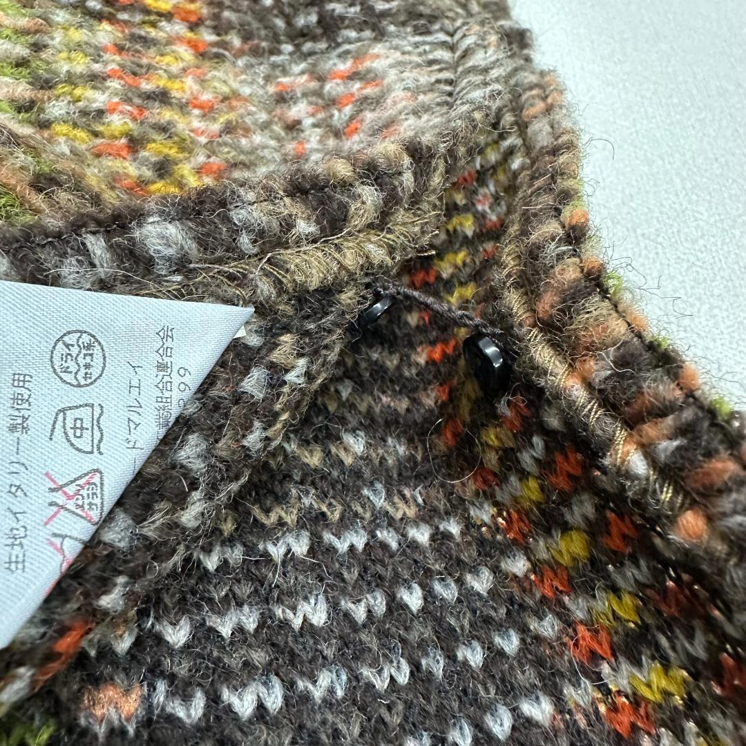 【新品タグ付】ブルーキャットニップ ポンチョ チェック柄 フリンジ ウール　M茶