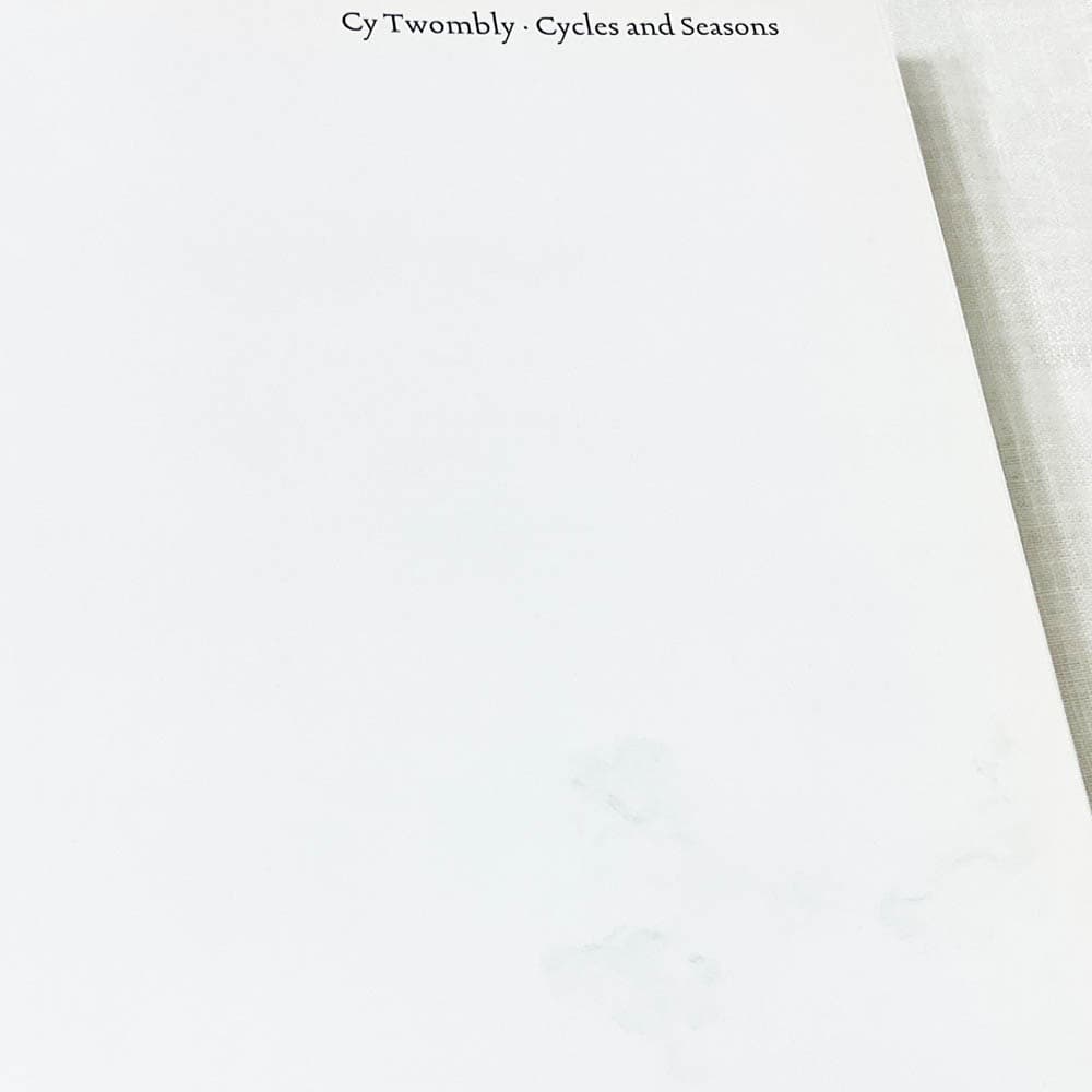 Cy Twombly Cycles and Seasons 画集.