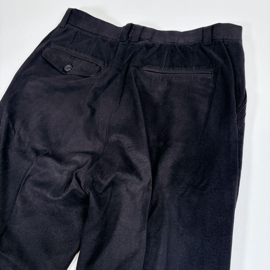 パンツ GIORGIO ARMANI /BLACK cotton Wide Slacks