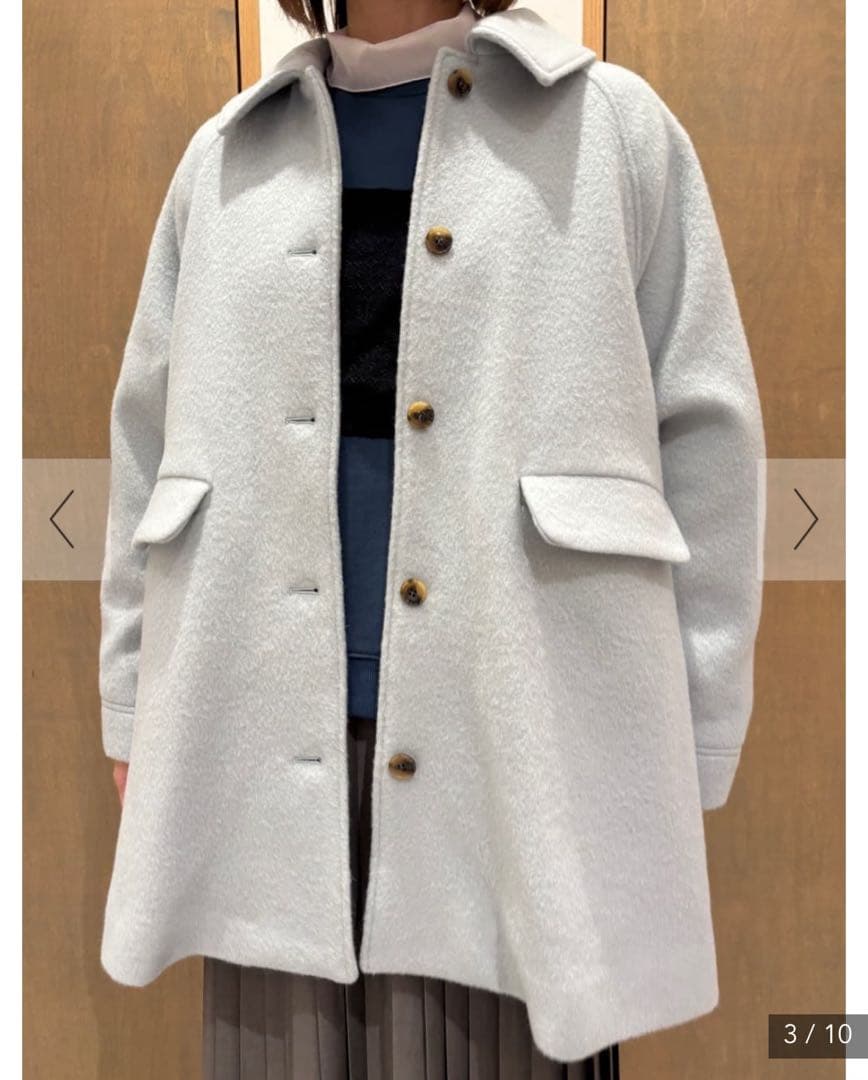 bulle de savonカシミア シャギー Aラインコート