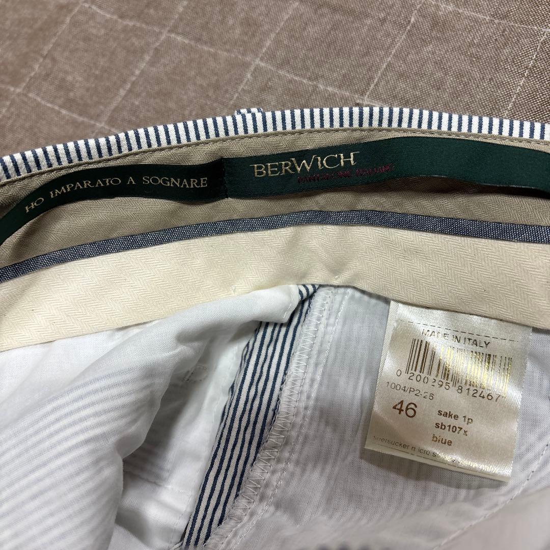 新品 BERWICH ベルウィッチ スラックス シアサッカー 46 最終値下げ