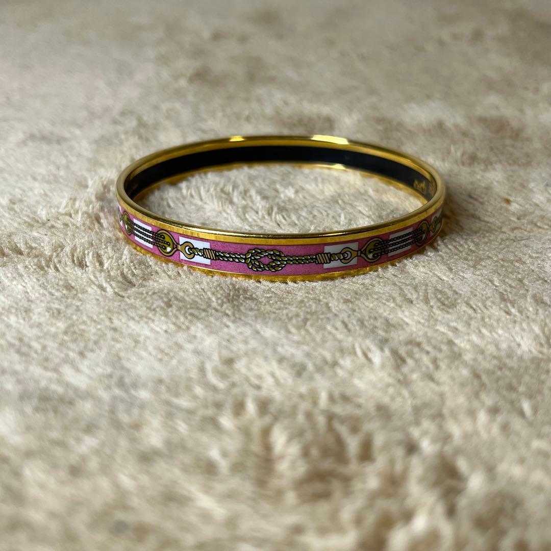 HERMES エルメス エマイユ PM バングル ブレスレット ピンク ゴールド