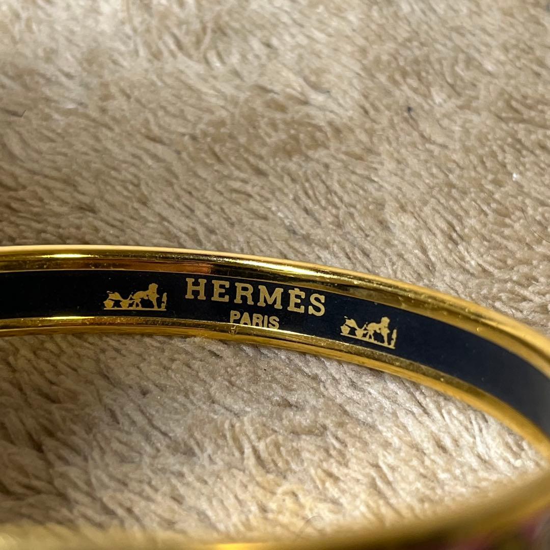 HERMES エルメス エマイユ PM バングル ブレスレット ピンク ゴールド