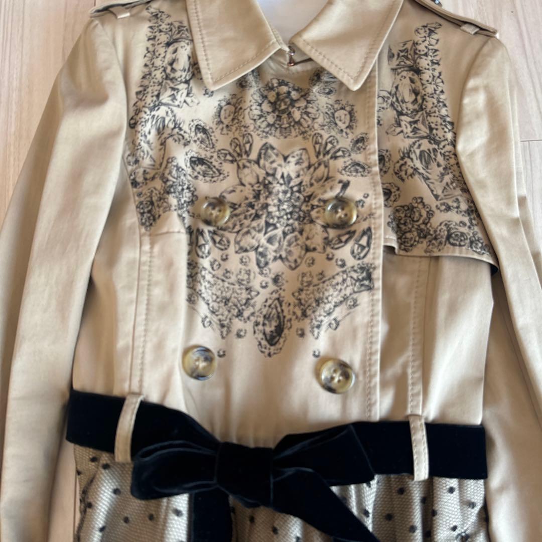 RED VALENTINO トレンチコート ベージュ　プリーツ　リボン S