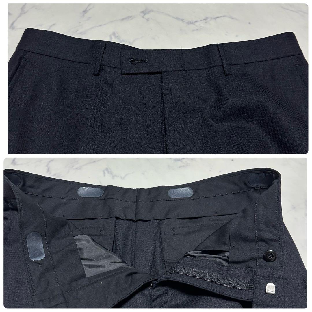 美品　MAJIマジ　3ピーススーツ　ダークネイビー　濃紺　千鳥柄　サイズA5