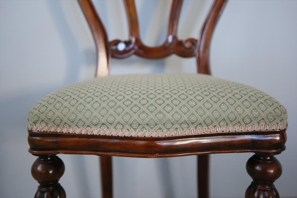 英国アンティーク木製バルーンバックダイニングチェア/サロンイス(90-121-4