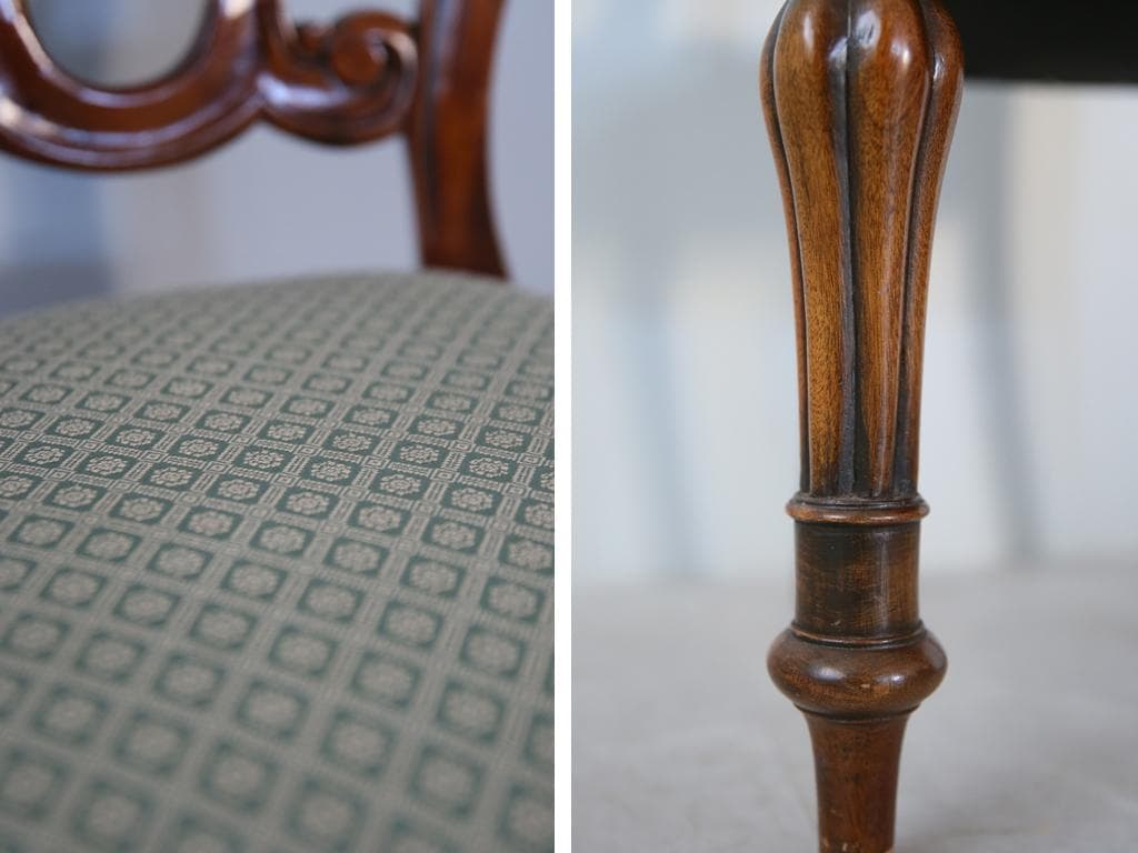 英国アンティーク木製バルーンバックダイニングチェア/サロンイス(90-121-4