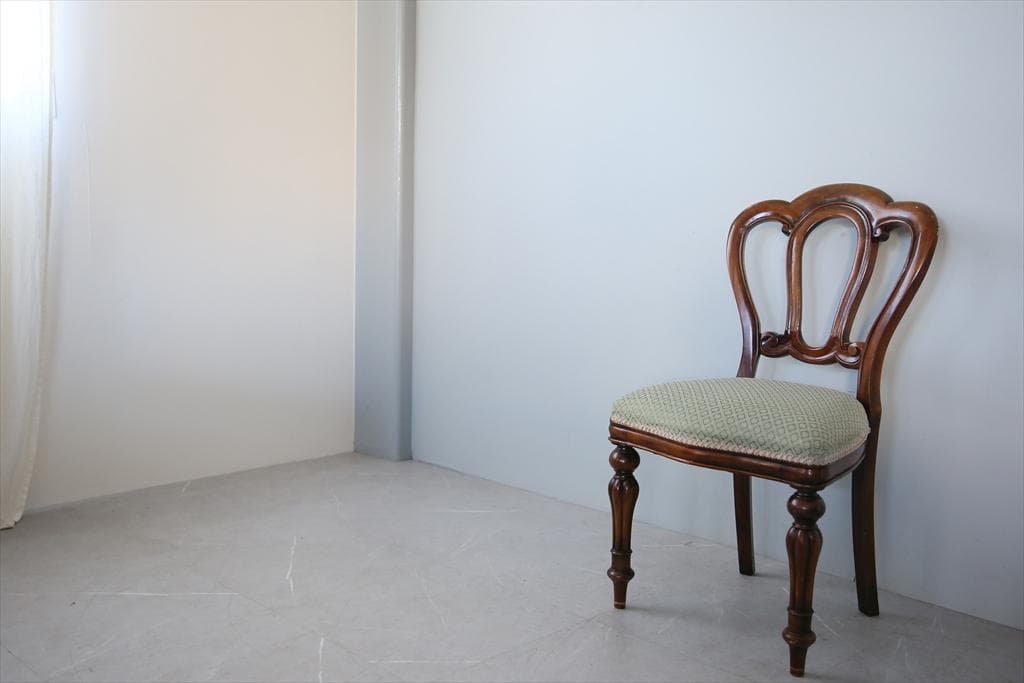 英国アンティーク木製バルーンバックダイニングチェア/サロンイス(90-121-4