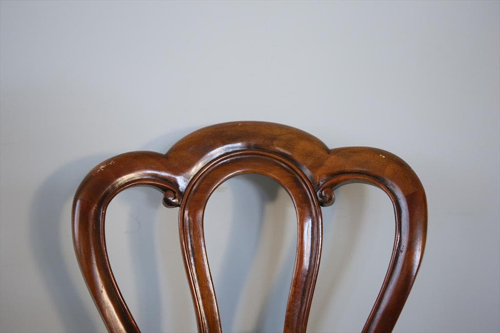 英国アンティーク木製バルーンバックダイニングチェア/サロンイス(90-121-4