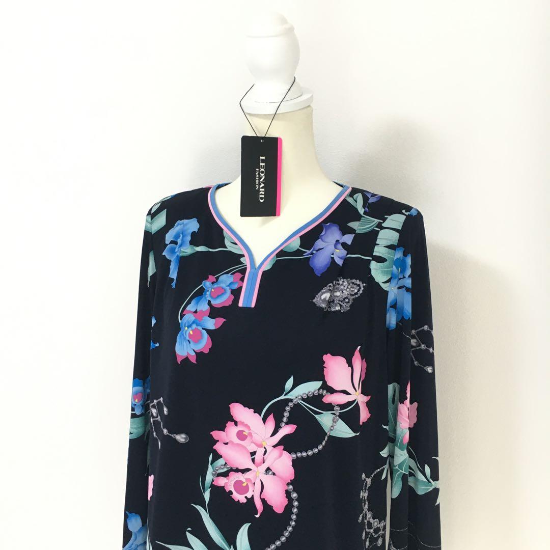 新品未使用　LEONARD レオナール　カンカン　ストレッチ　チュニック　タグ付