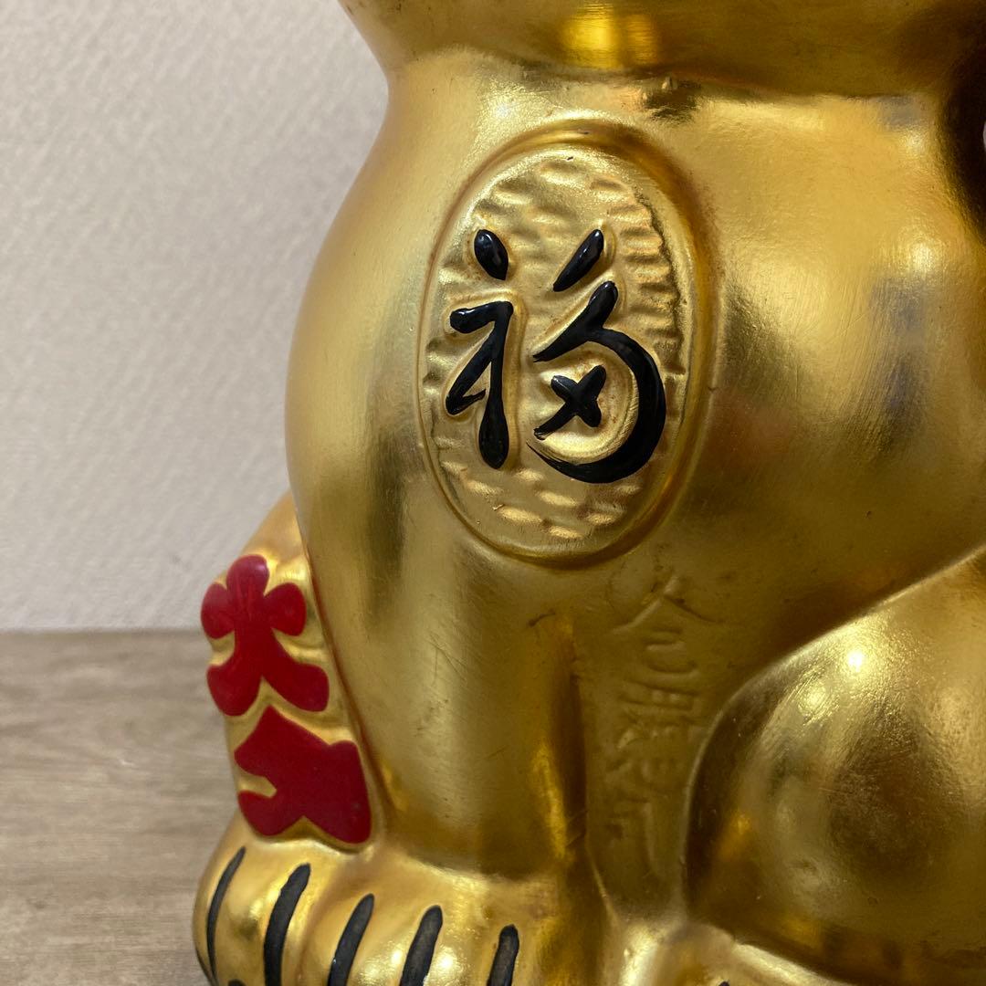 古い招き猫　招福置物　貯金箱　千万両〈検 常滑焼　海外向けデザイン　ビンテージ