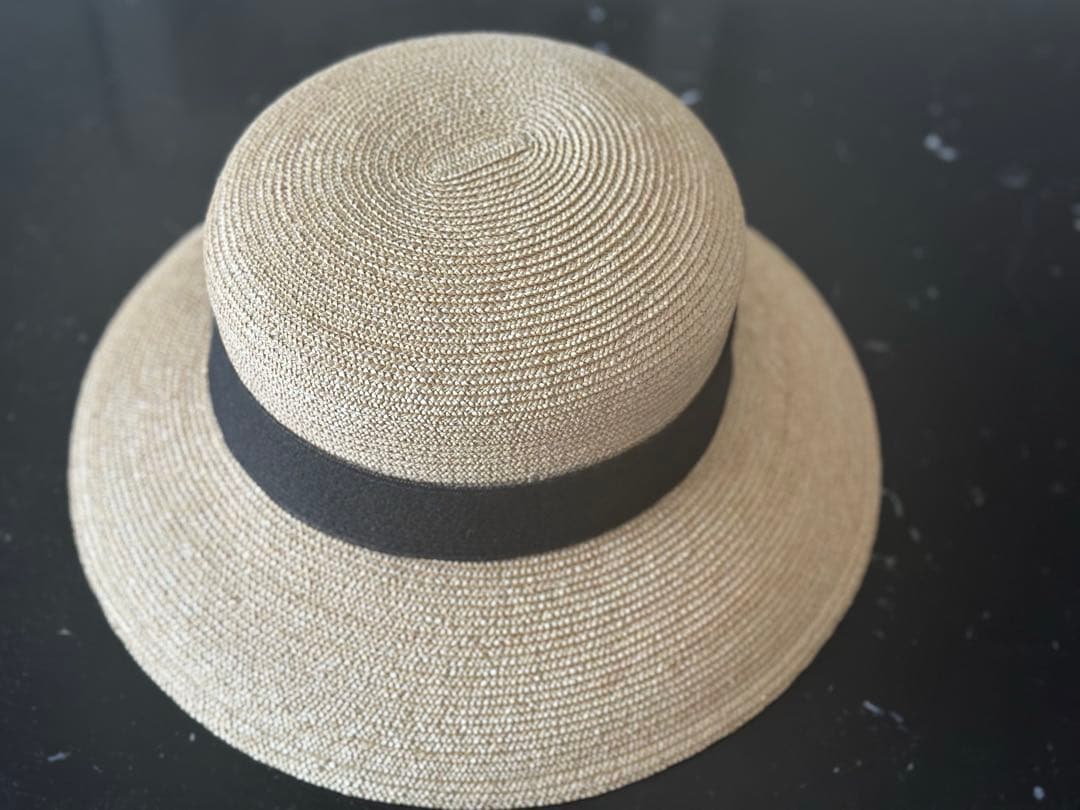 美品　平田暁夫　上品カジュアル　麦わら帽　M