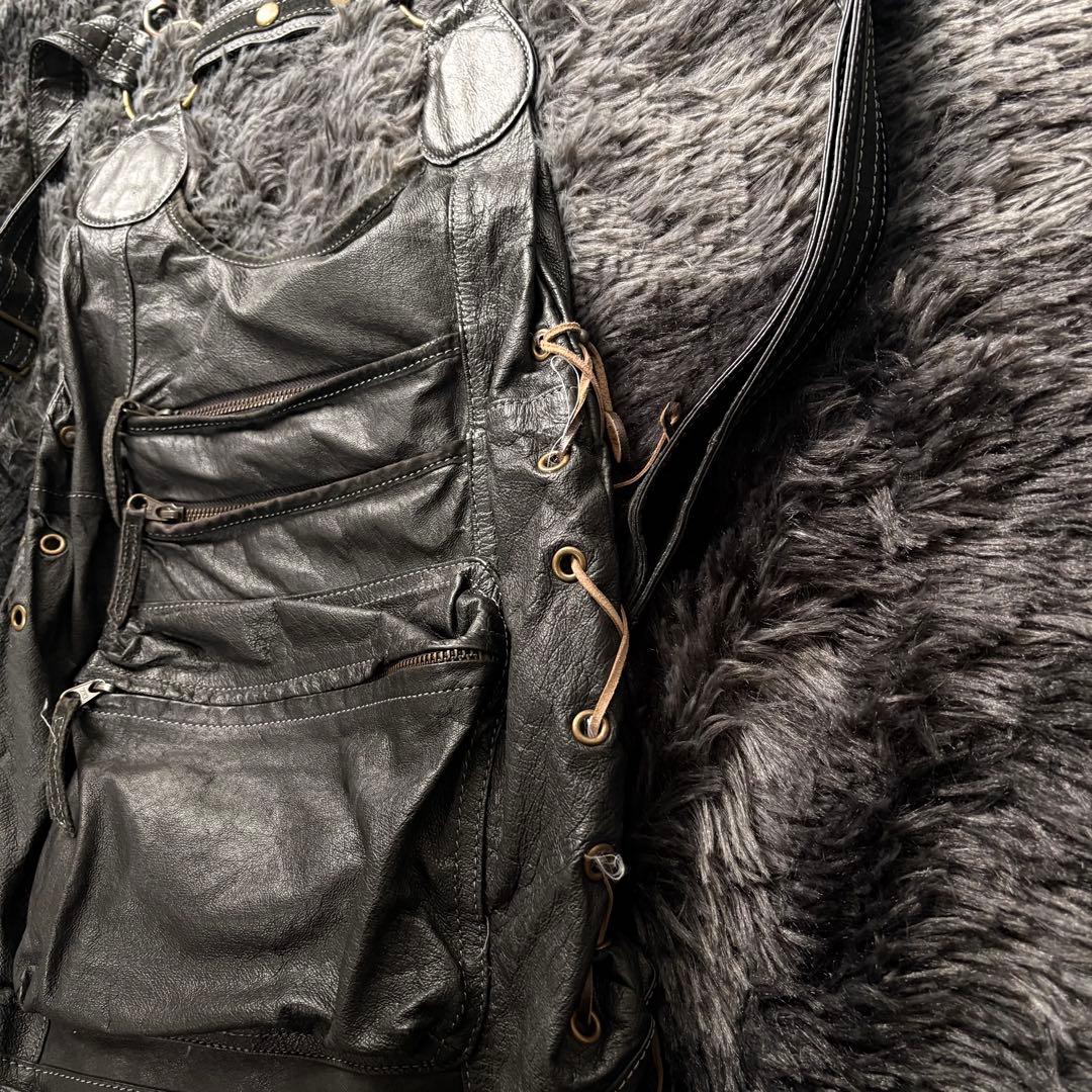 リュク ギミック 多重ジップ ダーク ブラック