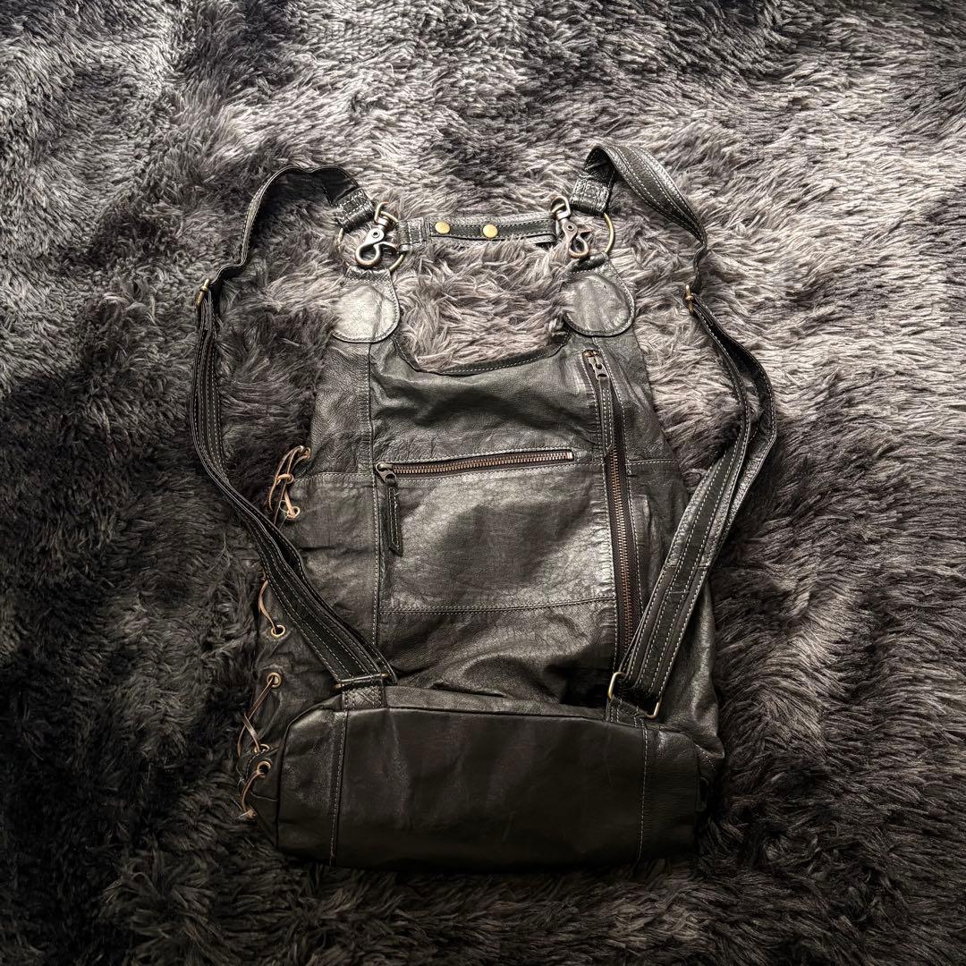 リュク ギミック 多重ジップ ダーク ブラック