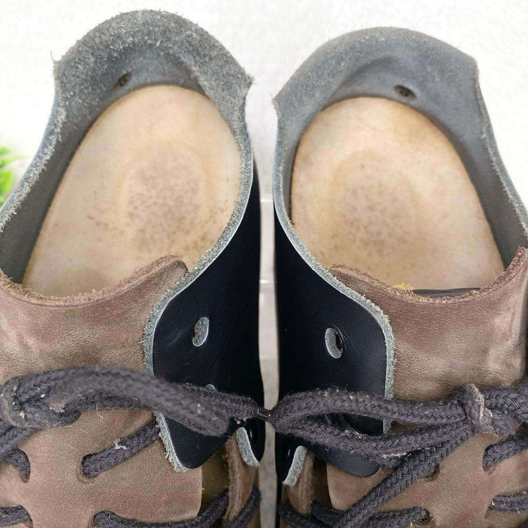 美品 ビルケンシュトック モンタナ 本革レースアップ 40 26cm 茶/黒 革