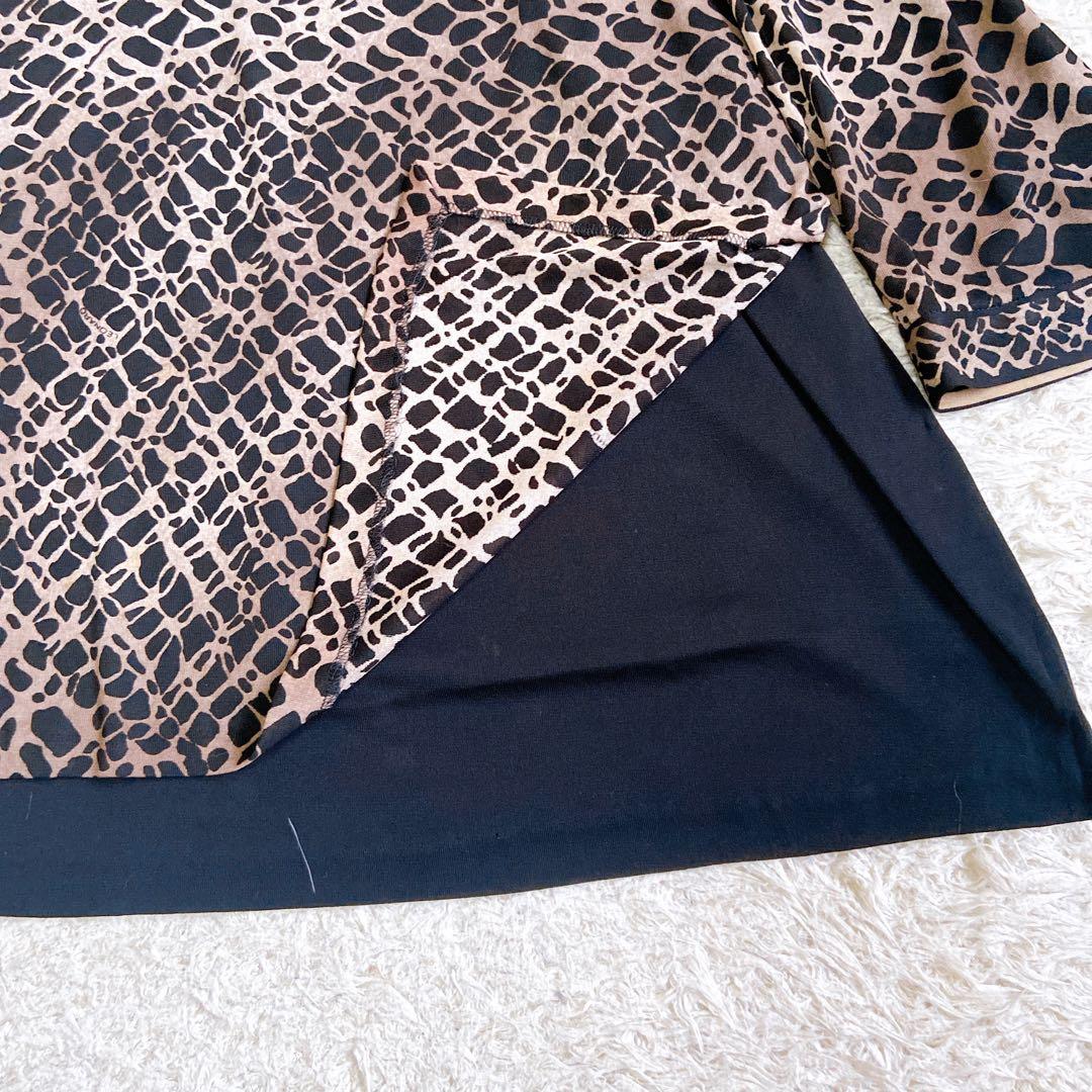 美品　レオナール　カンカン　ワンピースチュニック　レオパード　大きいサイズ　LL