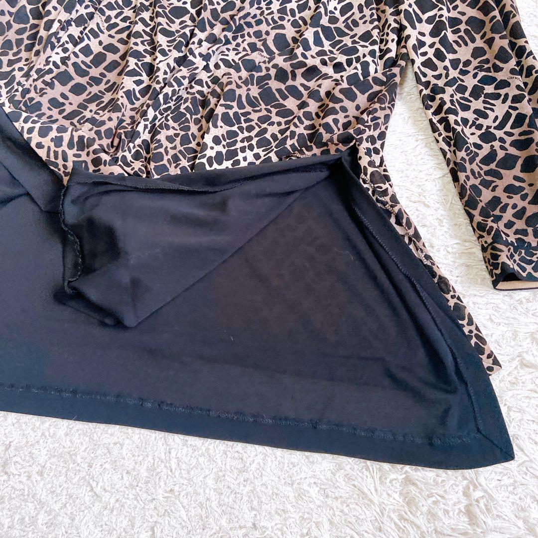 美品　レオナール　カンカン　ワンピースチュニック　レオパード　大きいサイズ　LL