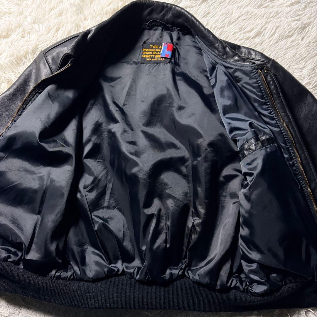 【米国製】schott フライトジャケット　A-2 131 ブラック　本革　42