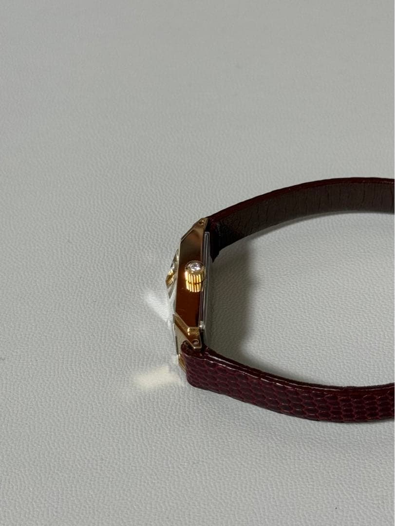 【値下げ】ete腕時計リザードベルト　ダイヤモンド入り