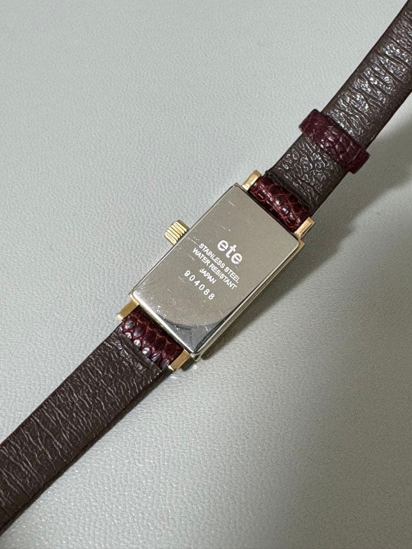 【値下げ】ete腕時計リザードベルト　ダイヤモンド入り