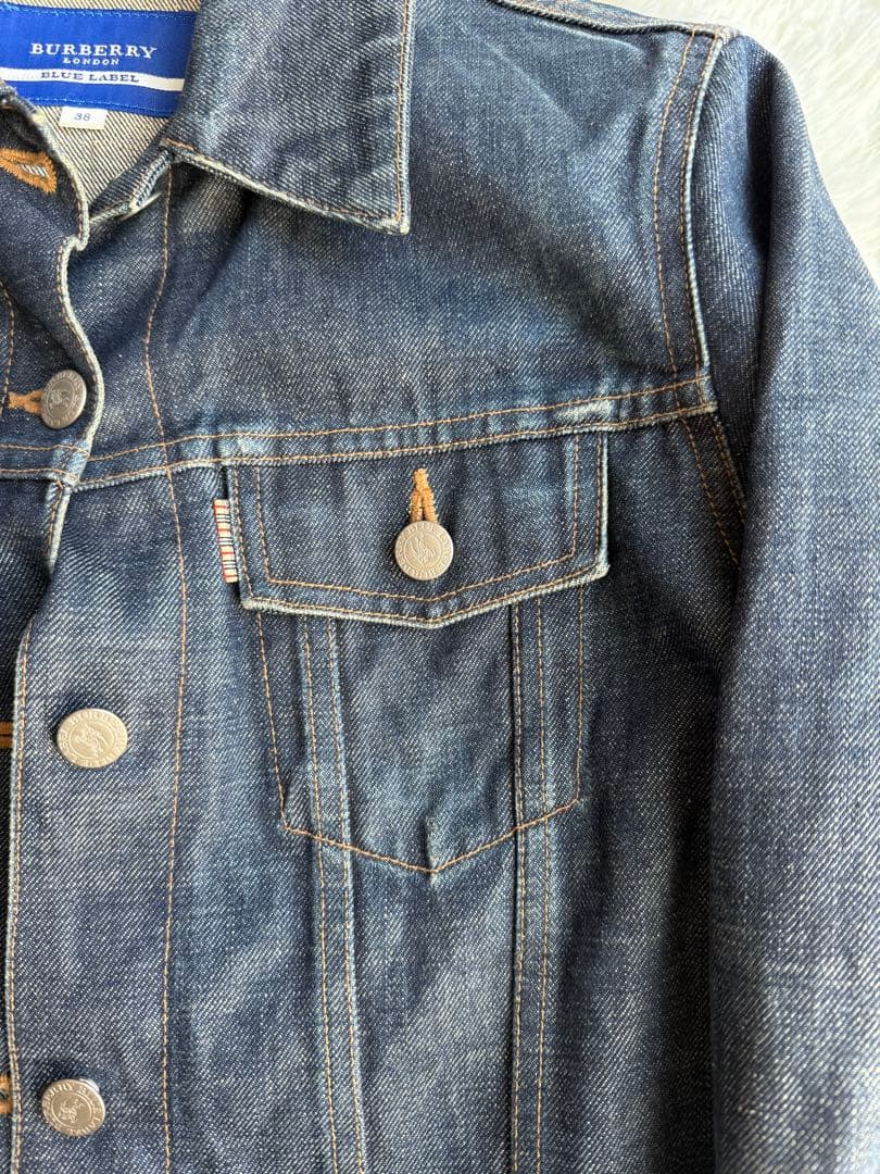 バーバリーブルーレーベル　デニムジャケット　ノバチェック　38 Mサイズ