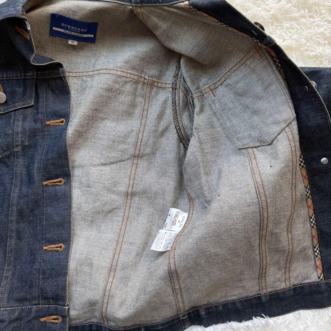 バーバリーブルーレーベル　デニムジャケット　ノバチェック　38 Mサイズ